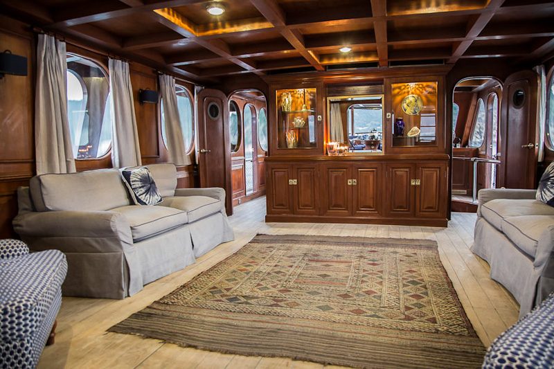 Luxury motor yacht interior